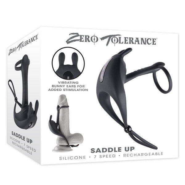 Zero Tolerance Saddle Up Black Usb Rechargeable Vibrating  & Ball Rings  Rings