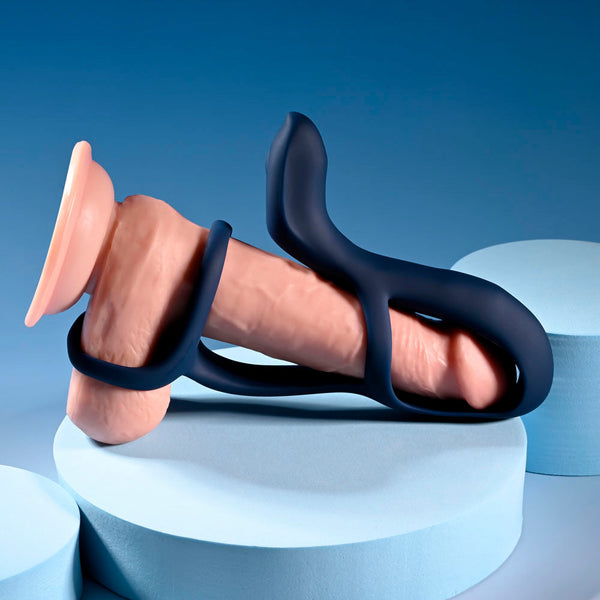 Zero Tolerance Big Time Navy Blue Usb Rechargeable Vibrating  Sleeve With Wireless Remote  Extenders & Enlargers