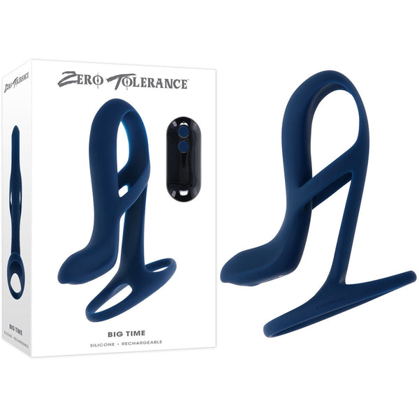 Zero Tolerance Big Time Navy Blue Usb Rechargeable Vibrating  Sleeve With Wireless Remote  Extenders & Enlargers