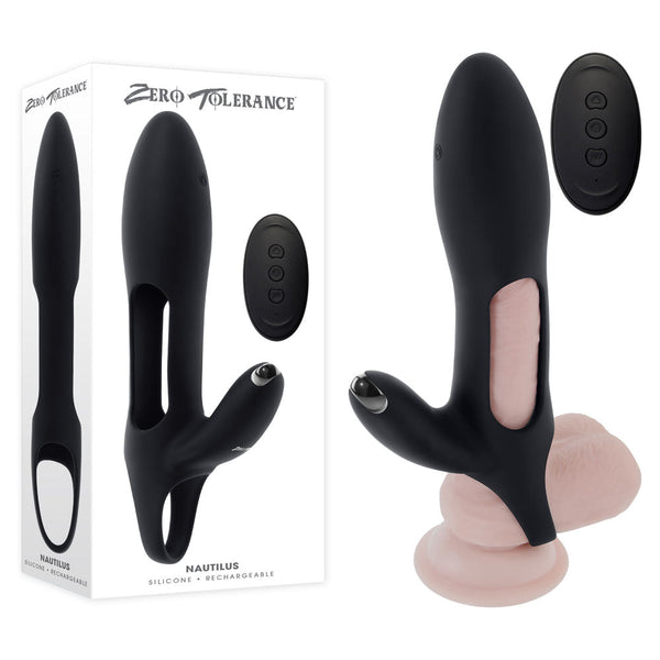Zero Tolerance Nautilus Black Usb Rechargeable Vibrating  Extender Sleeve  Extenders & Enlargers