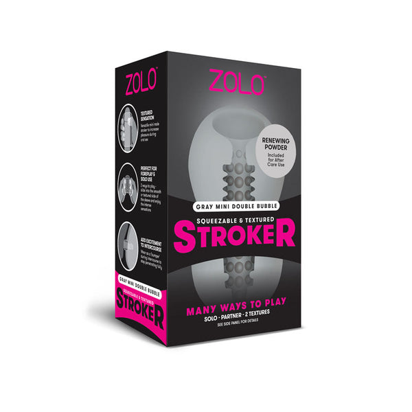 Zolo Grey Mini Double Bubble Stroker Sleeve Masturbators