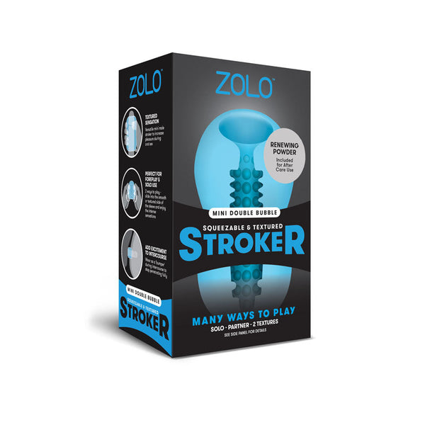 Zolo Mini Double Bubble Stroker Blue Masturbators