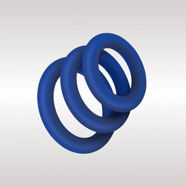 Zolo Extra Thick Silicone 3 Pack Blue  Rings