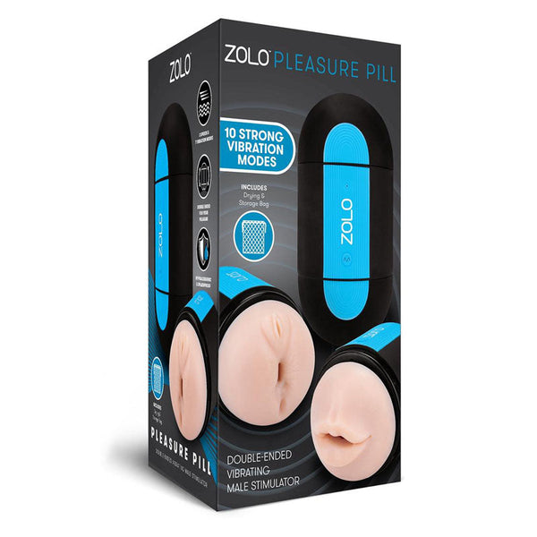 Zolo Pleasure Pill Double Ended Usb Rechargeable Stroker Masturbators