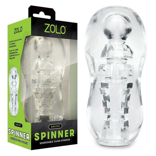 Zolo Gripz Spinner Clear Stroker Sleeve  Extenders & Enlargers