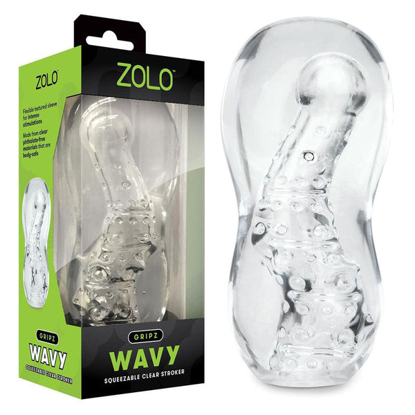 Zolo Gripz Wavy Clear Stroker Sleeve  Extenders & Enlargers