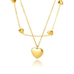Veile Studios Fashion Jewelry Multilayer Heart Pendant Necklaces Stainless Steel Chain Choker Necklaces & Pendants