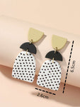 Veile Studios Shapes And Spots Dotty Black White Print Earrings