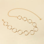 Veile Studios Fashion Circle Metal Waist Chain Belt Women Decorative Dress Hollow Accessories Body Chains