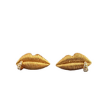 Veile Studios Abstract Mouth Diamond Buckle Copper Fashionable Personalized Earrings