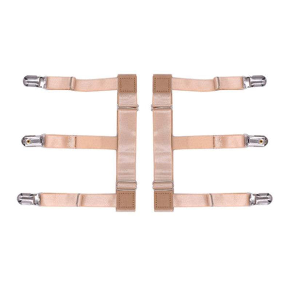 Uniform Dress Shirt Stay Holders Elastic With Non Slip Locking Clamps Garter Belts