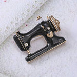Brooches Veile Studios Alloy Brooch Oil Drawing Sewing Machine Black