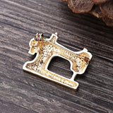 Brooches Veile Studios Alloy Brooch Oil Drawing Sewing Machine Black