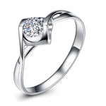 Rings Veile Studios Silver Angle Kiss Micro Paved Simulated Moissanite Diamond
