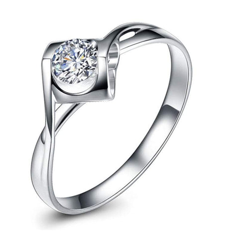 Rings Veile Studios Silver Angle Kiss Micro Paved Simulated Moissanite Diamond