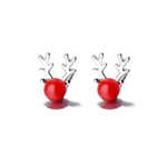 Veile Studios Lady's Simple Pure Silver Antler Ear Classic Earrings