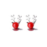 Veile Studios Lady's Simple Pure Silver Antler Ear Classic Earrings