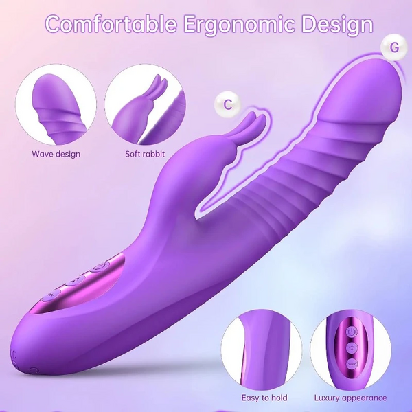 Automatic Telescopic Rotating Dildo  Clitoral Sucking G Spot Heating Vibrating Masturbator For Woman Dildos