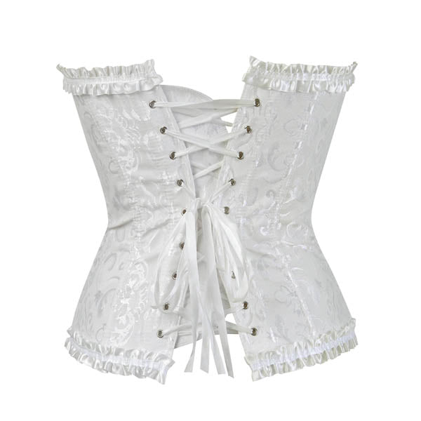 Ivory Cream Frill Corset Erotic Lingerie Fetish Corsets