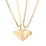 Veile Studios Creative Magnet Love Necklace 2Pcs Heartbroken Shape Men And Women Necklaces & Pendants