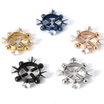 House Of Dasein  2Pcs Nipple Clamps Stainless Steel Crystal Ring Breast Clips Stimulator Erotic Sm Toys For Women 5 Colors Choose Nipple & Clitoral To