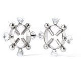 House Of Dasein  2Pcs Nipple Clamps Stainless Steel Crystal Ring Breast Clips Stimulator Erotic Sm Toys For Women 5 Colors Choose Nipple & Clitoral To