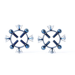 House Of Dasein  2Pcs Nipple Clamps Stainless Steel Crystal Ring Breast Clips Stimulator Erotic Sm Toys For Women 5 Colors Choose Nipple & Clitoral To