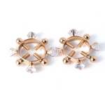 House Of Dasein  2Pcs Nipple Clamps Stainless Steel Crystal Ring Breast Clips Stimulator Erotic Sm Toys For Women 5 Colors Choose Nipple & Clitoral To
