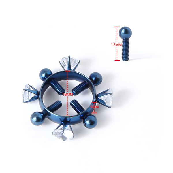 2Pcs Nipple Clamps Stainless Steel Crystal Ring Breast Clips Stimulator Erotic Sm Toys For Women 5 Colors Choose Nipple & Clitoral Toys