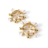 House Of Dasein  2Pcs Nipple Clamps Stainless Steel Crystal Ring Breast Clips Stimulator Erotic Sm Toys For Women 5 Colors Choose Nipple & Clitoral To