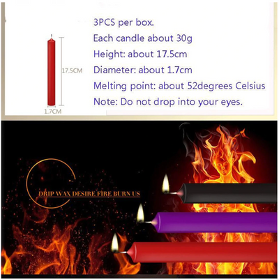 3 / Pcs Wax Play Candles Temperature  Kink Fetish Restraints Sensation Play