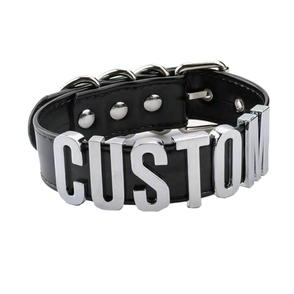 Submissive Collar Custom Word 4 To 6 Letters Slave Play Kink Collars & Leashes