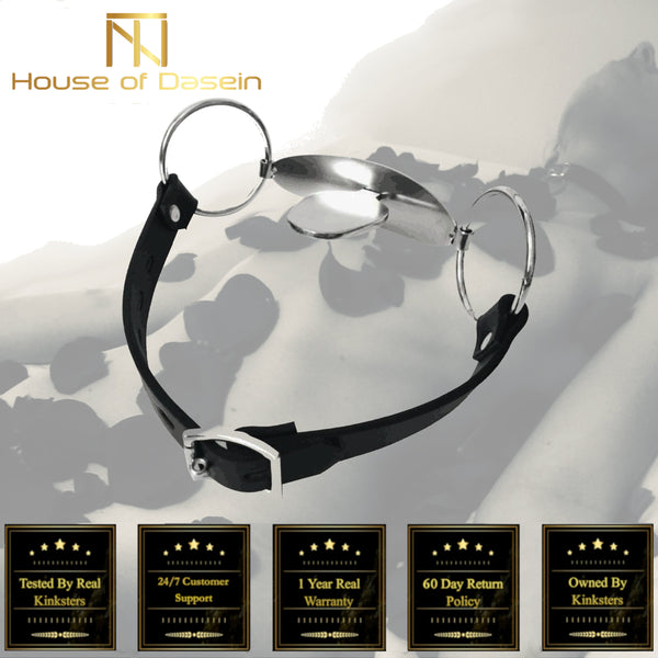 Full Steel Tongue  Restraint Mouth Plug Gag Gags