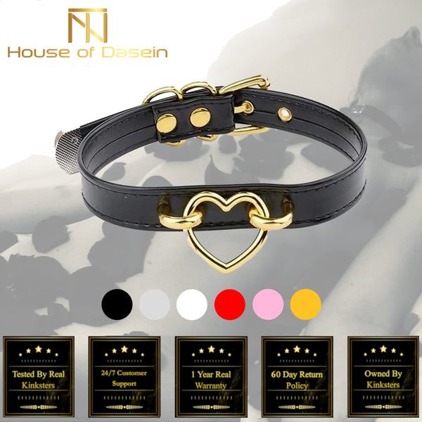 Heart Choker Collar Submissive Symbolic Jewelry Kink Fetish Collars & Leashes
