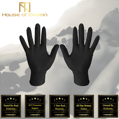 Spanking Gloves Black Nitrile Latex 10 Pack Fetish  Sensation Play