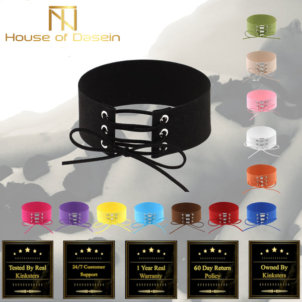 Lace Up Collar  Submissive Choker Necklace  Restraints Collars & Leashes