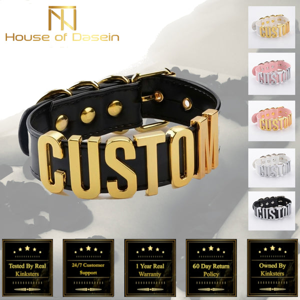 Submissive Collar Custom Word 4 To 6 Letters Slave Play Kink Collars & Leashes