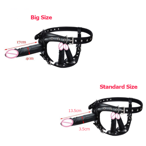 Big Fantasy Harness Triple Dildos Pegging Kit Red Black Strapon Strap Ons