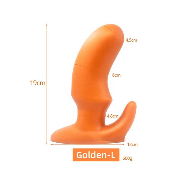 Big Silver Gold Horn Dual Density Huge Butt Plug Anal Dilator Non Vibrating Butt Plugs