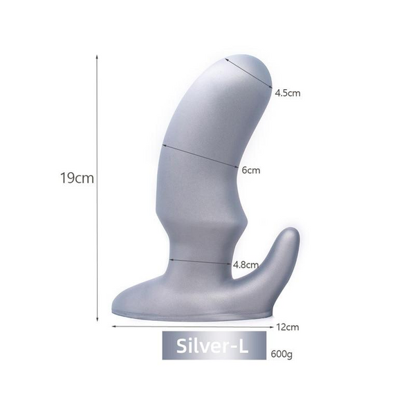 Big Silver Gold Horn Dual Density Huge Butt Plug Anal Dilator Non Vibrating Butt Plugs