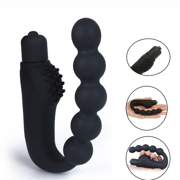 Black Anal Beads 10 Speed Clitoral  Prostate Massager Butt Plug  Prostate Stimulators
