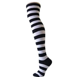 Black Striped Thigh Highs Socks