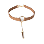 Collars & Leashes House Of Dasein Black Brown Velvet Choker Boho Dainty Rope Bar Pedant Circle Necklaces For Women