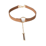 Collars & Leashes House Of Dasein Black Brown Velvet Choker Boho Dainty Rope Bar Pedant Circle Necklaces For Women