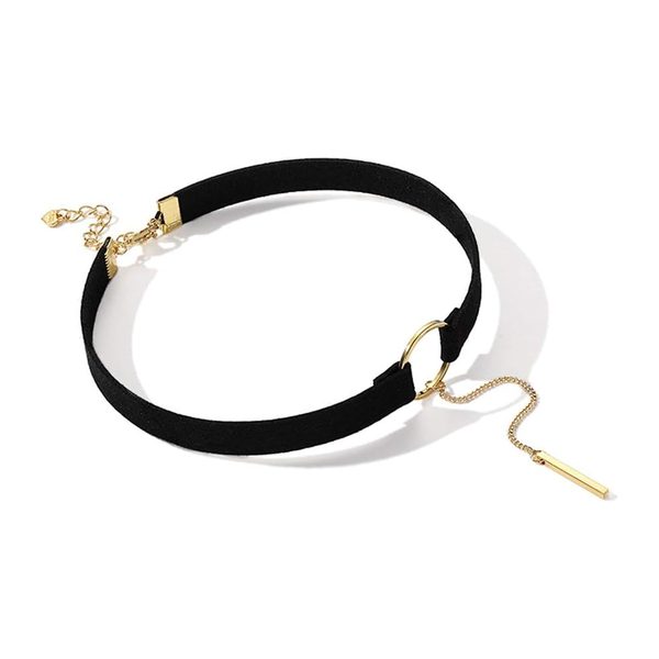 Black Brown Velvet Choker Boho Dainty Rope Bar Pedant Circle Necklaces For Women Collars & Leashes