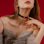 Collars & Leashes House Of Dasein Black Brown Velvet Choker Boho Dainty Rope Bar Pedant Circle Necklaces For Women