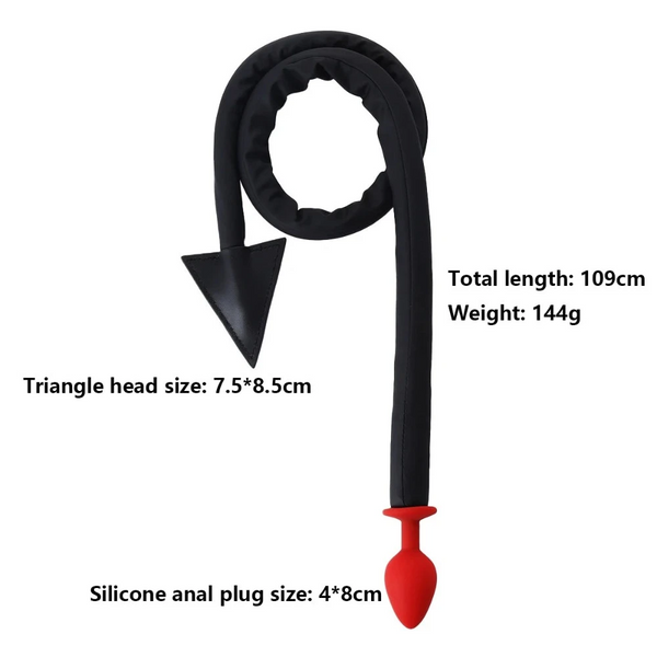 Black Devil Anal Plug Whip Silicone Butt Tail Cosplay Plugtail 109Cm Sex Adult Games Toys For Couples Non Vibrating Butt Plugs