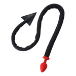 Non Vibrating Butt Plugs House Of Dasein Black Devil Anal Plug Whip Silicone Butt Tail Cosplay Plugtail 109Cm Sex Adult Games Toys For Couples