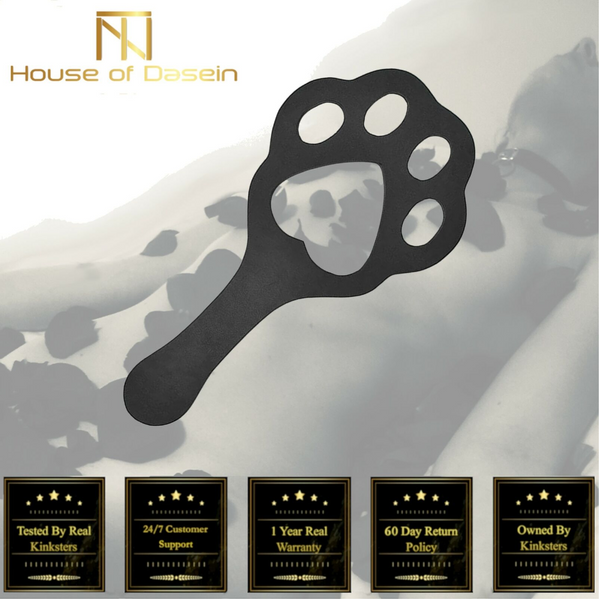Black Dog Paw Spanking Paddle Pu Leather  Toy Impact Pet Play Fetish Paddles