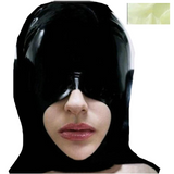 Black Half Face Latex Hood Eye Cover Rubber Open Mouth Mask Bdsm Fetish